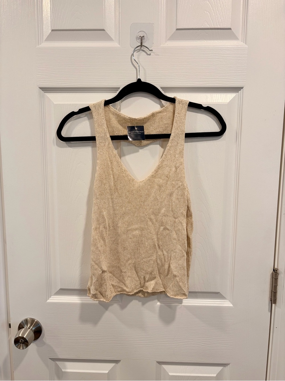 NWT Brandy Melville Cream Knit Tank Top - V-Neck Sleeveless